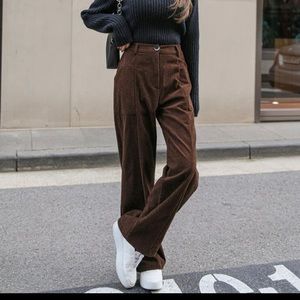 High waisted corduroy straight leg/wide leg pants 🐴
